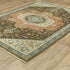 8' X 11' Brown And Orange Oriental Area Rug With Fringe