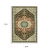 8' X 11' Brown And Orange Oriental Area Rug With Fringe