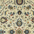 8' X 11' Ivory Blue And Orange Oriental Area Rug With Fringe