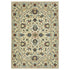 8' X 11' Ivory Blue And Orange Oriental Area Rug With Fringe