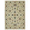 8' X 11' Ivory Blue And Orange Oriental Area Rug With Fringe