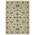 8' X 11' Ivory Blue And Orange Oriental Area Rug With Fringe