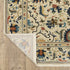 8' X 11' Ivory Blue And Orange Oriental Area Rug With Fringe