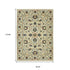 8' X 11' Ivory Blue And Orange Oriental Area Rug With Fringe