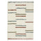 8' X 11' Ivory Brown And Gray Striped Shag Area Rug With Fringe
