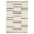8' X 11' Ivory Brown And Gray Striped Shag Area Rug With Fringe