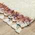 8' X 11' Ivory Brown And Gray Striped Shag Area Rug With Fringe