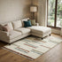 8' X 11' Ivory Brown And Gray Striped Shag Area Rug With Fringe