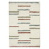 8' X 11' Ivory Brown And Gray Striped Shag Area Rug With Fringe