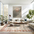 8' X 10' Ivory And Rust Oriental Distressed Area Rug