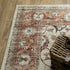 8' X 10' Ivory And Rust Oriental Distressed Area Rug