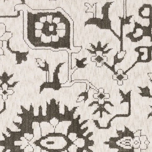 8' X 11' Ivory And Gray Oriental Area Rug