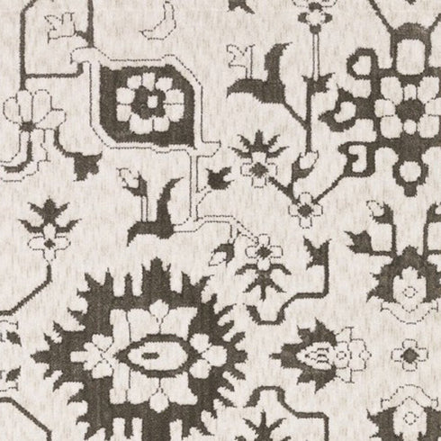 8' X 11' Ivory And Gray Oriental Area Rug