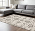 8' X 11' Ivory And Gray Oriental Area Rug