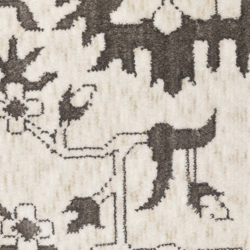 8' X 11' Ivory And Gray Oriental Area Rug
