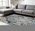 8' X 11' Blue And Ivory Oriental Area Rug