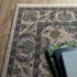 8' X 11' Beige And Blue Oriental Area Rug With Fringe