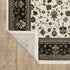 8' X 11' Ivory And Brown Oriental Area Rug With Fringe