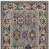 8' X 11' Blue And Gray Oriental Area Rug With Fringe