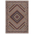 8' X 11' Ivory Red And Tan Diamond Area Rug With Fringe