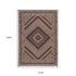 8' X 11' Ivory Red And Tan Diamond Area Rug With Fringe