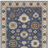 8' X 11' Blue And Ivory Floral Area Rug With Fringe