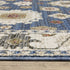 8' X 11' Blue And Ivory Floral Area Rug With Fringe