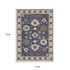 8' X 11' Blue And Ivory Floral Area Rug With Fringe