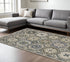 8' X 11' Ivory And Blue Medallion Area Rug With Fringe