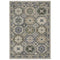 8' X 11' Ivory And Blue Medallion Area Rug With Fringe