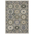 8' X 11' Ivory And Blue Medallion Area Rug With Fringe