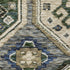 8' X 11' Ivory And Blue Medallion Area Rug With Fringe