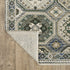8' X 11' Ivory And Blue Medallion Area Rug With Fringe