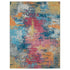 8' X 10' Blue Yellow And Red Abstract Distressed Area Rug