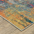 8' X 10' Blue Yellow And Red Abstract Distressed Area Rug