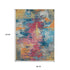 8' X 10' Blue Yellow And Red Abstract Distressed Area Rug