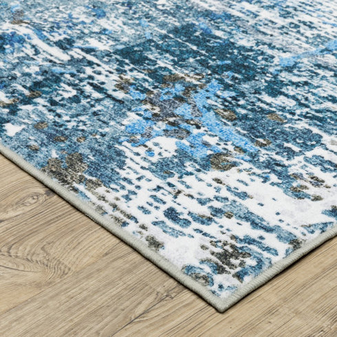 8' X 10' Ivory Abstract Distressed Area Rug