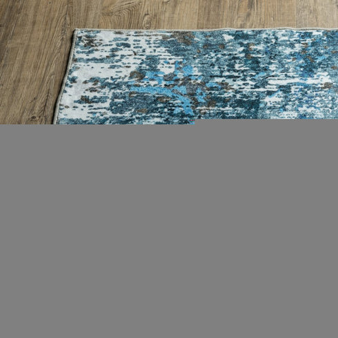 8' X 10' Ivory Abstract Distressed Area Rug