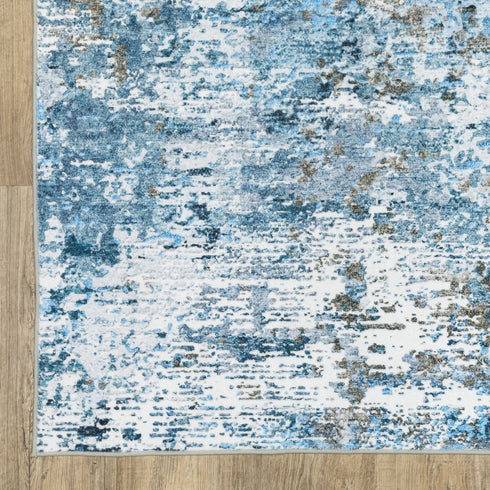 8' X 10' Ivory Abstract Distressed Area Rug