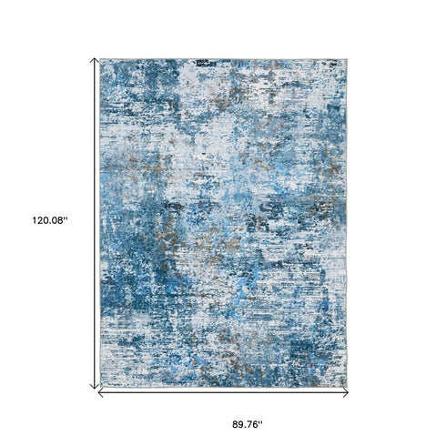 8' X 10' Ivory Abstract Distressed Area Rug