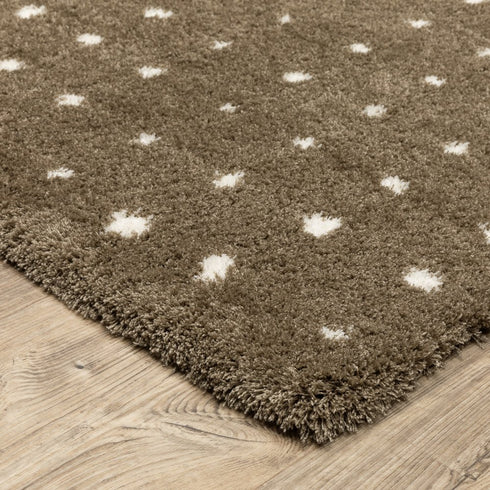 8' X 11' Brown And Ivory Geometric Area Rug