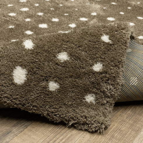 8' X 11' Brown And Ivory Geometric Area Rug