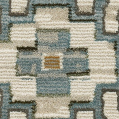 8' X 11' Ivory Blue And Brown Floral Area Rug With Fringe