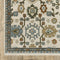 8' X 11' Ivory Blue And Brown Floral Area Rug With Fringe