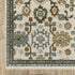 8' X 11' Ivory Blue And Brown Floral Area Rug With Fringe