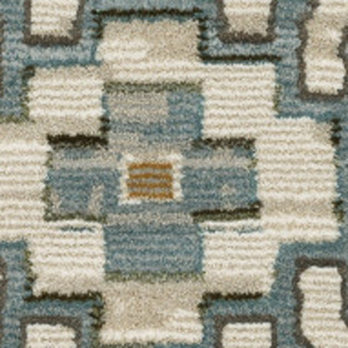 8' X 11' Ivory Blue And Brown Floral Area Rug With Fringe