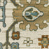 8' X 11' Ivory Blue And Brown Floral Area Rug With Fringe