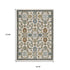 8' X 11' Ivory Blue And Brown Floral Area Rug With Fringe