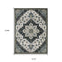8' X 11' Blue Gray And Ivory Medallion Area Rug With Fringe