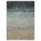 8' X 11' Blue And Beige Ombre Area Rug With Fringe